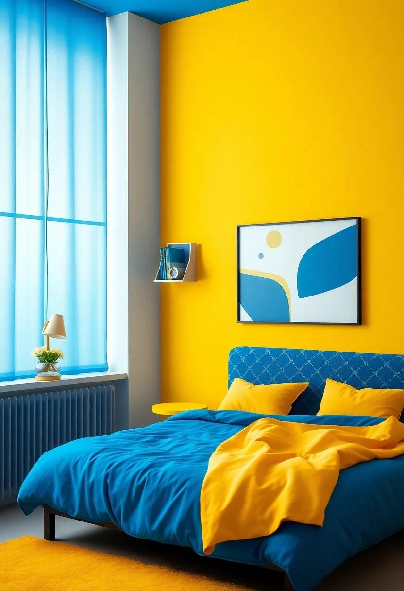 Incorporating Artwork That Celebrates Blue and Yellow Aesthetics