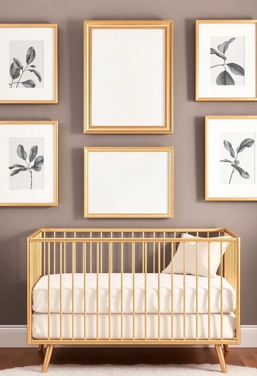Create a Gallery wall with Gold-Metallic⁤ Frames