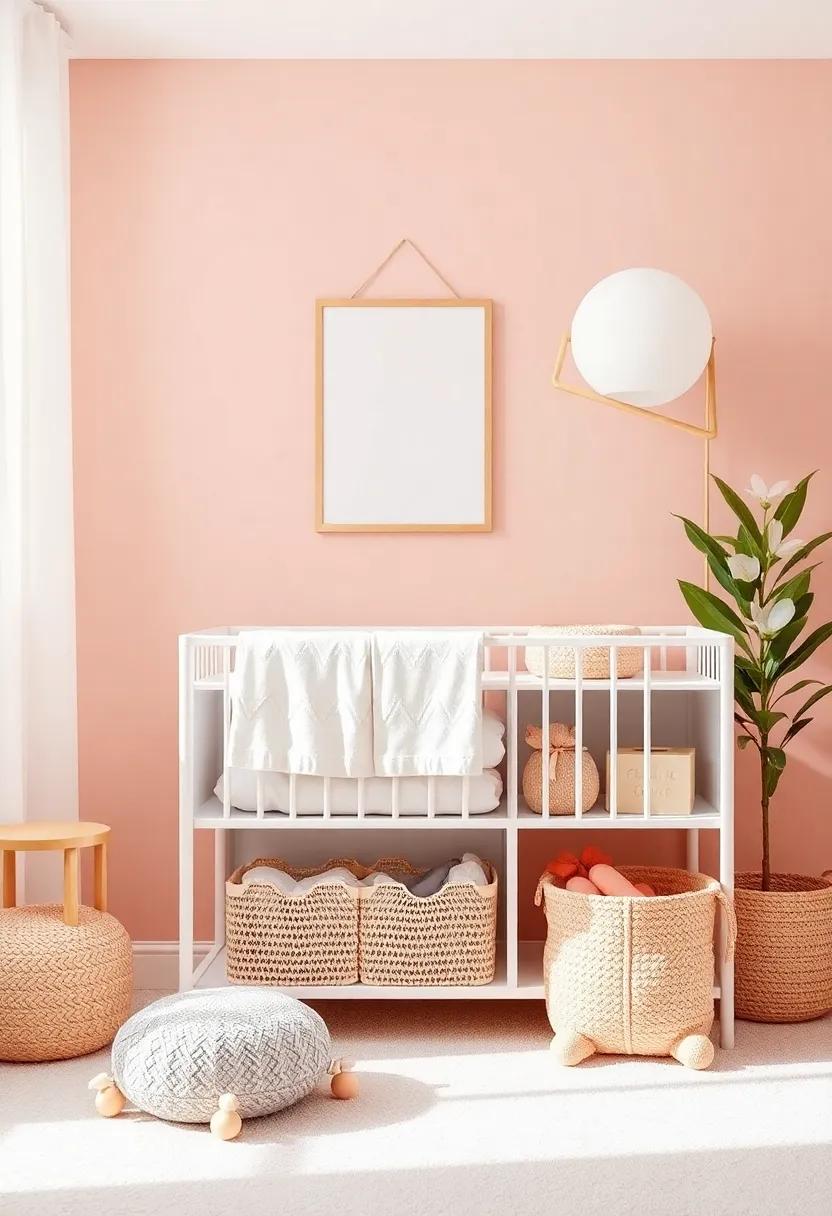 Decorate with ⁣Fun ‍Blush ⁤and Gold Toy Storage