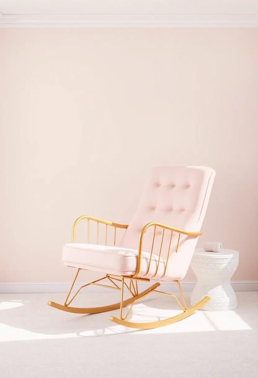 Design a Gold-accented Rocking Chair for Comfort