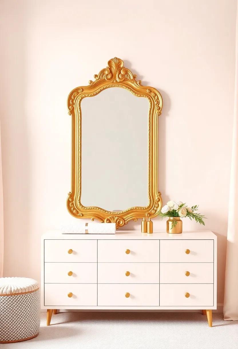 Hang Antiqued Gold Mirrors​ to Enhance ‌Space