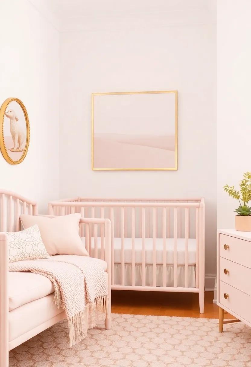Layer‌ Gold Accents with Blush ⁤Furniture Pieces