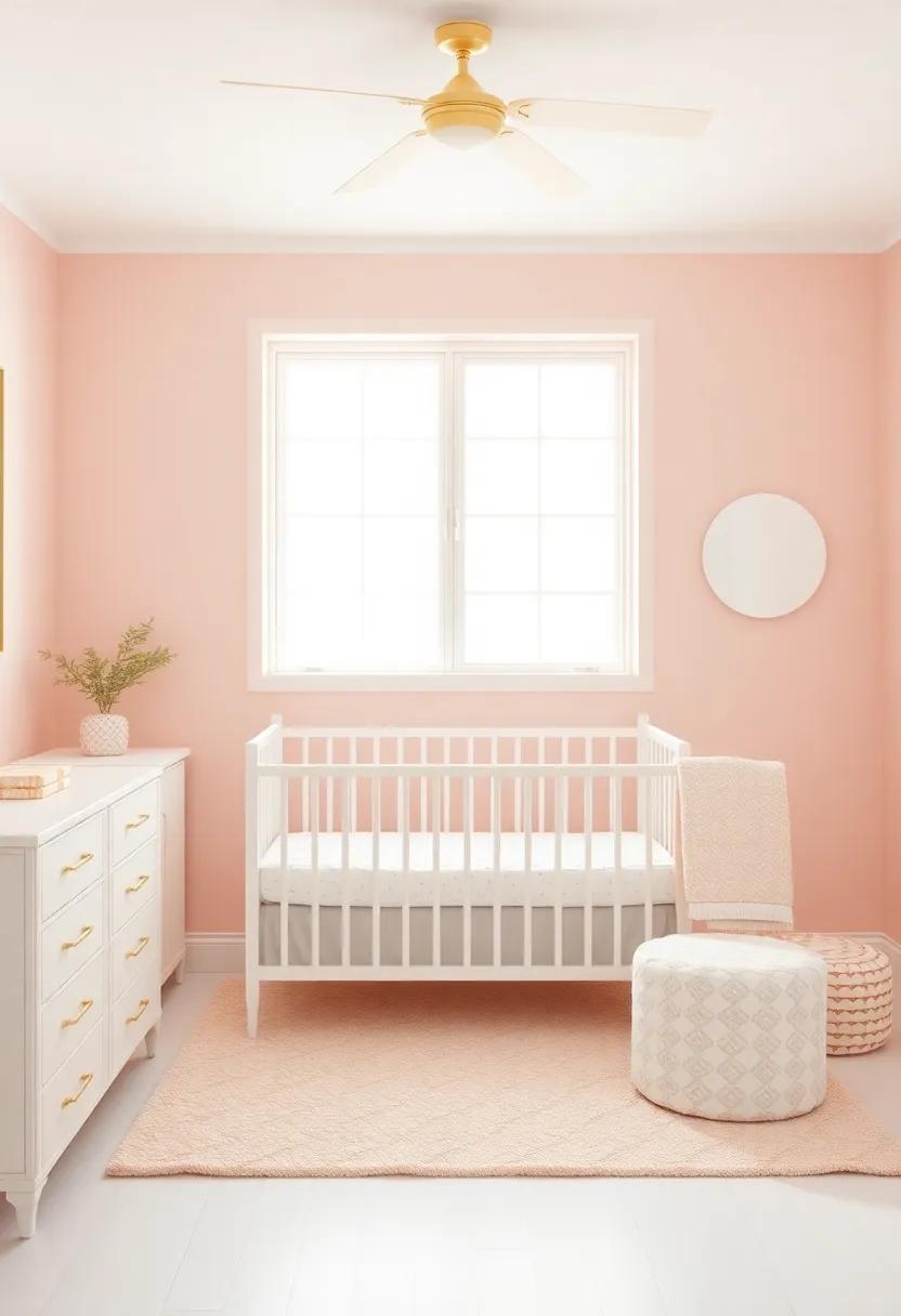 opt ‍for Blush Paint with Gold ⁢Leaf Accents