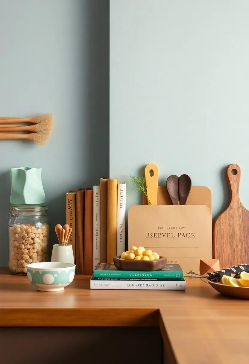 Artfully Arrange Cookbooks and⁤ Culinary Knickknacks for ⁢Visual Interest