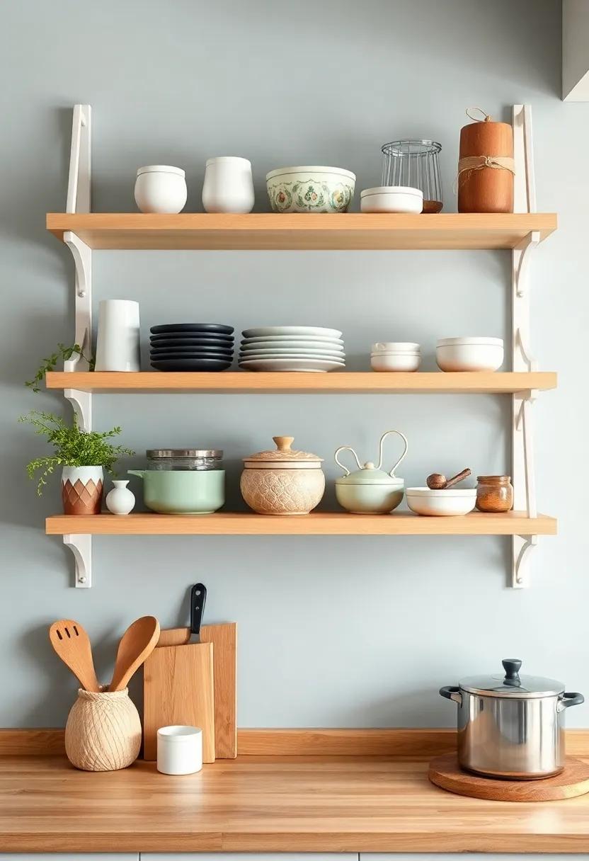 utilize ‍Open ‍Shelving to Display Decorative ⁣Items ⁤and Functional ⁢Cookware