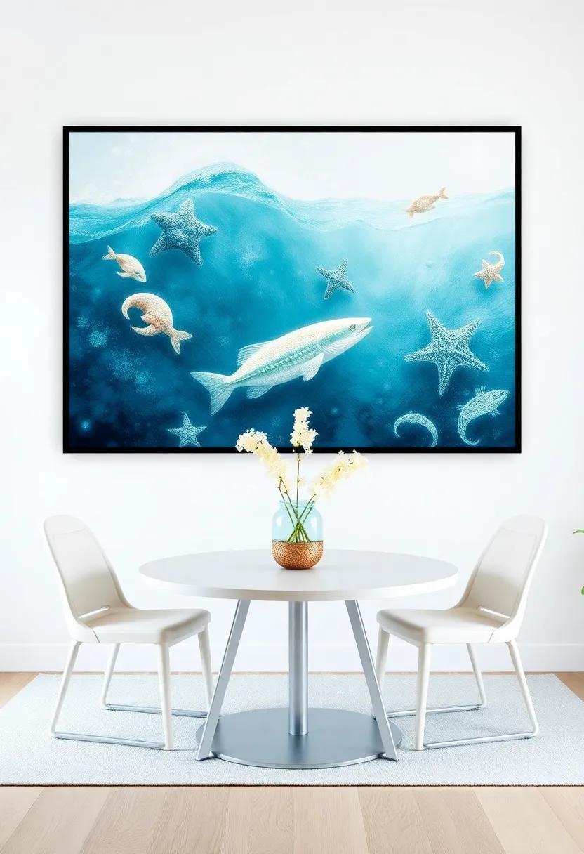 ocean-Inspired Wall Art: Capturing the Beauty of Marine Life in Your Dining Space