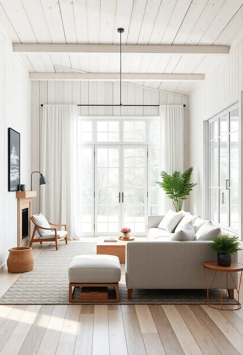 Inviting Natural Light‌ through ⁣Large Windows and ‍Open curtains