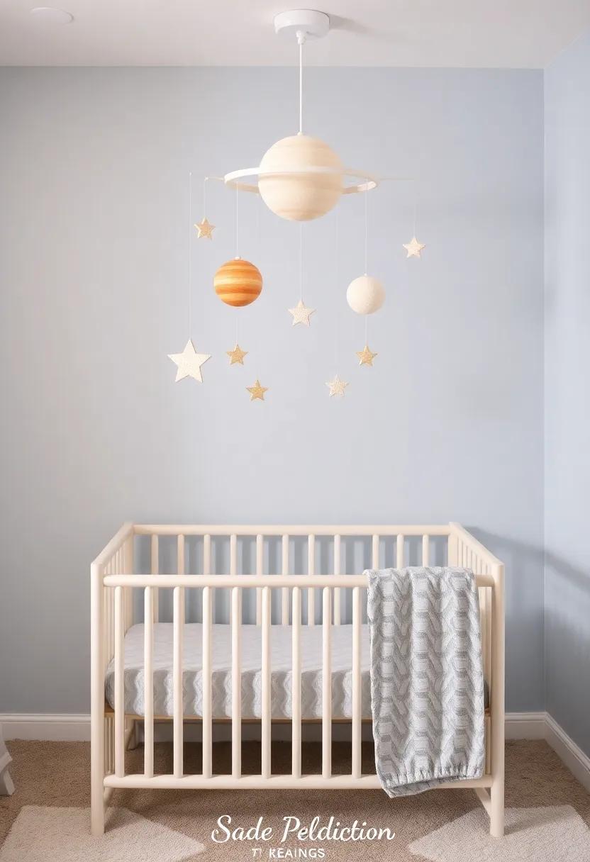 Fanciful Mobile​ Designs featuring ​Planets and Stars That Dance ⁢Above Cribs