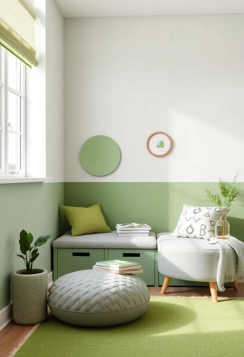 Creating a Cozy⁣ Corner: Reading Nooks with ⁤Green and Grey Accents