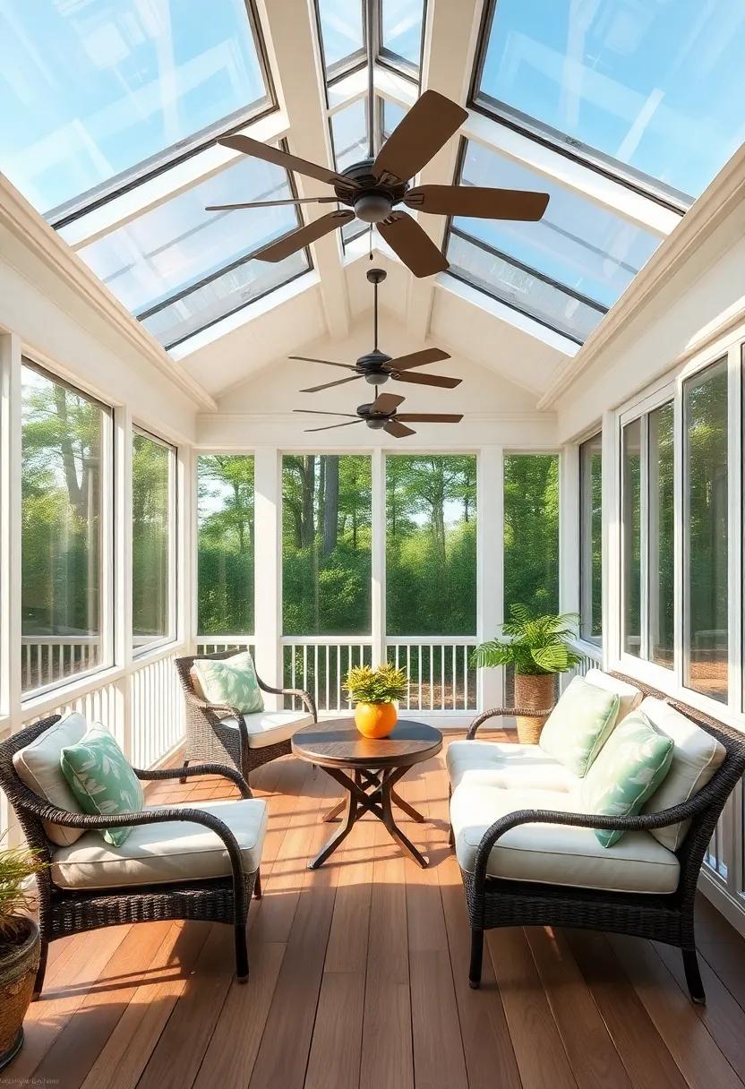 sun-kissed Sanctuary: Install skylights or large ceiling fans, providing ample light and ‍airflow while‍ keeping ‍your porch comfortable for lounging in‍ the sun