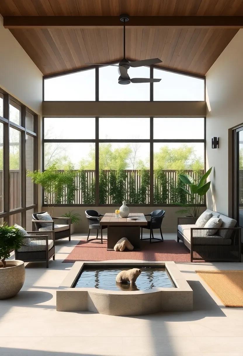 Contemporary Zen: ‌Create a minimalist space with neutral tones,simple lines,and a water‍ feature to‍ promote a tranquil atmosphere⁤ for ‍meditation or casual ​tea gatherings