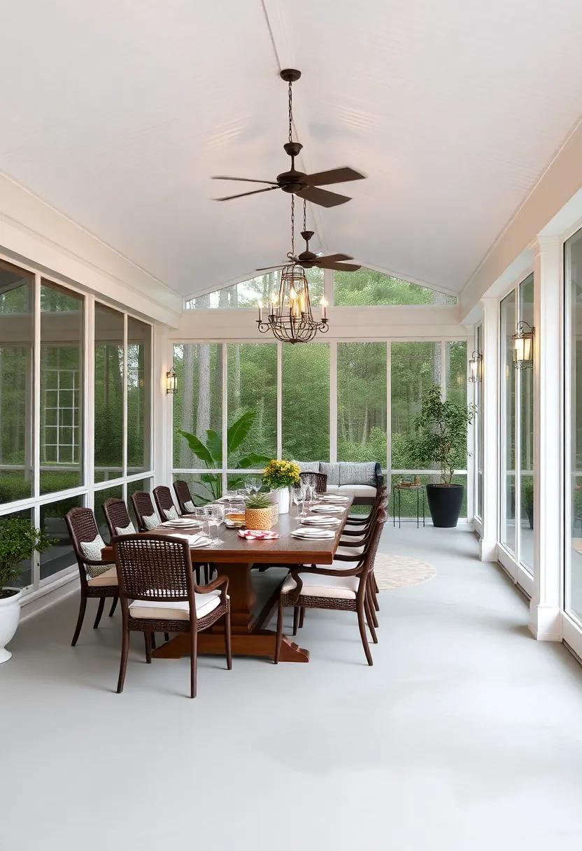 Elegant Entertaining: Opt for‍ a ‍classic dining arrangement with a long‌ table and⁤ elegant decorations, making your screened‍ porch the ⁣go-to spot for ‌hosting ‌dinner parties