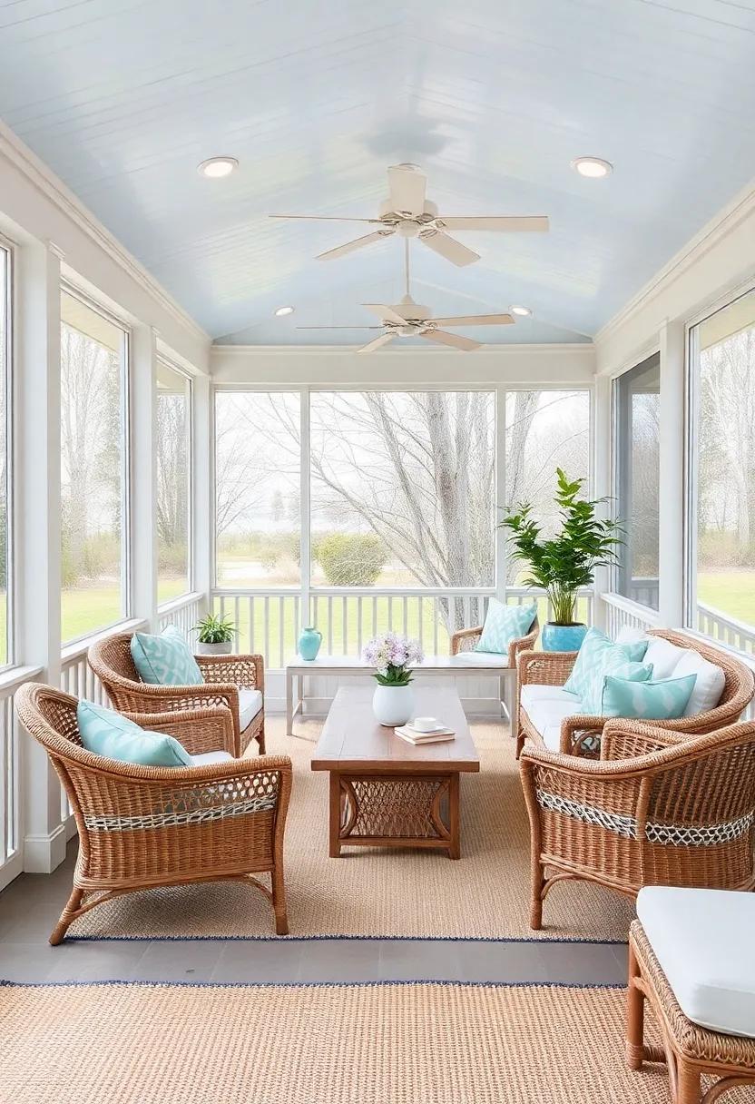 coastal Chic: Incorporate​ ocean-inspired themes ⁢with light blue‍ tones, wicker ‌furniture, and ⁣sea-glass accents, transforming your screened porch into a ⁢beach retreat