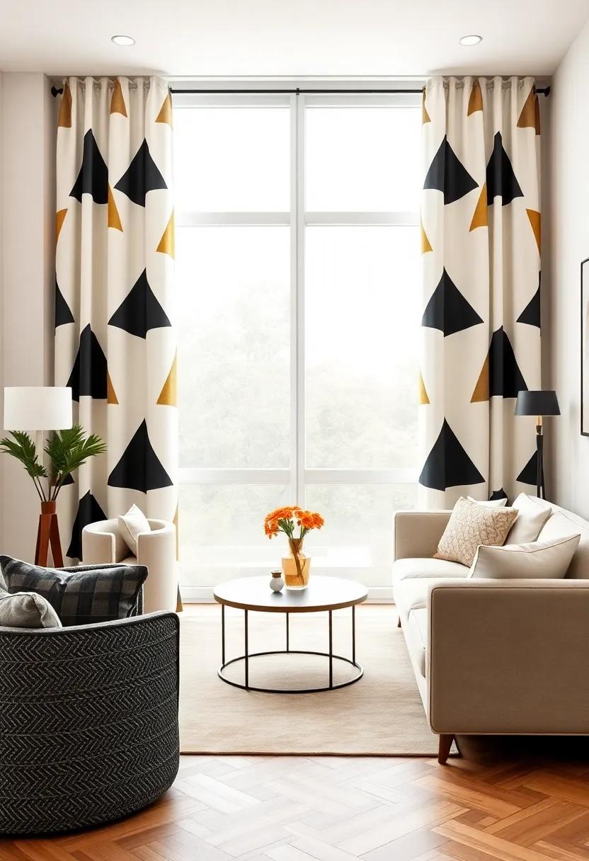 Transform your ​living room with oversized ‌geometric​ designs that ‌make ⁤a strong statement⁢ and serve‍ as a focal point in the decor