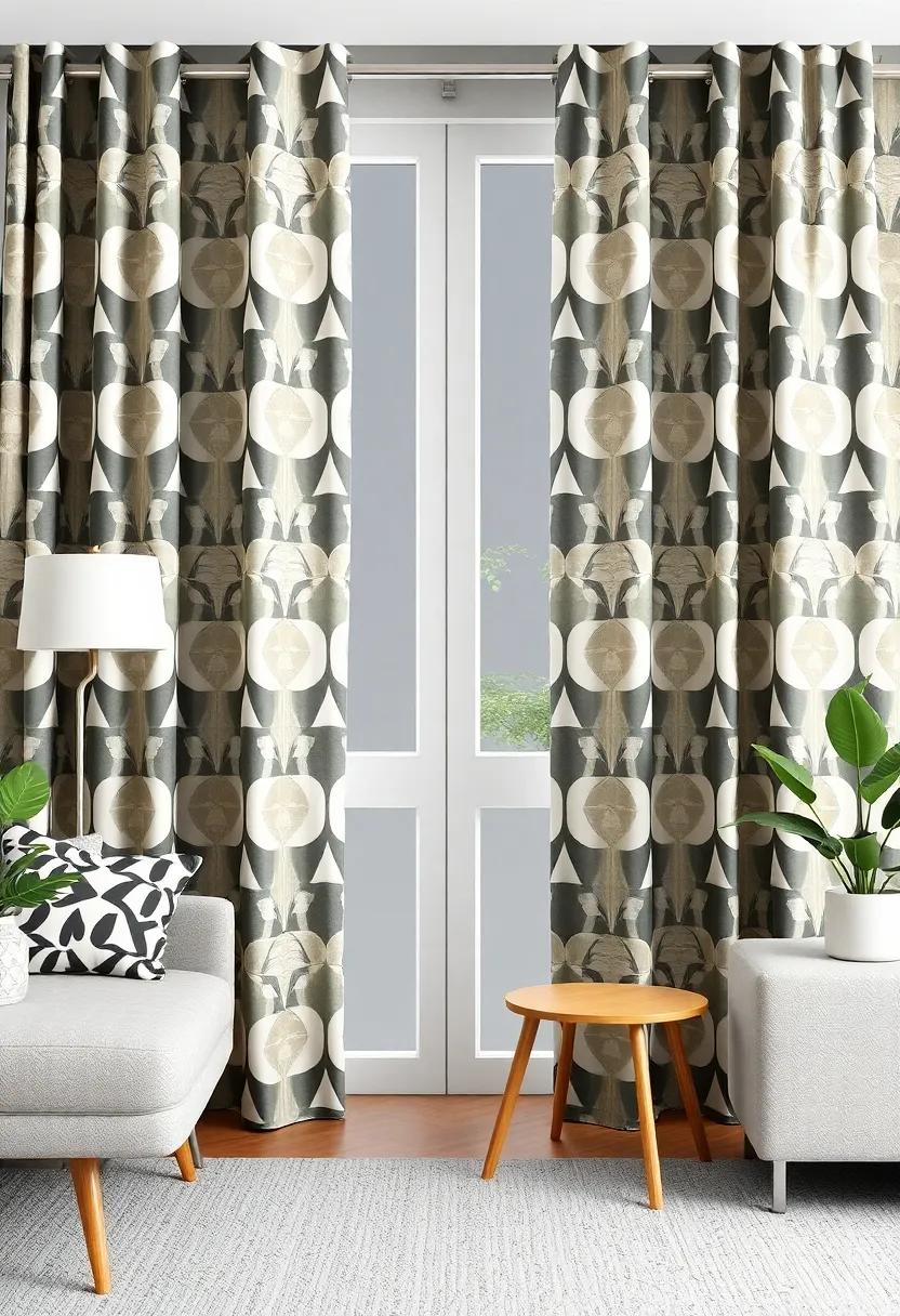 Accent your ⁢home office ‌within the living room‌ with geometric printed curtains that inspire productivity ⁤while keeping ‌the space ​stylish