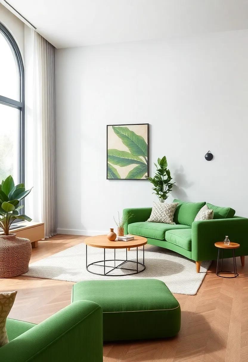 An Oasis of Calm: The Benefits of an Earthy Palette with⁣ a ⁤Green⁤ couch