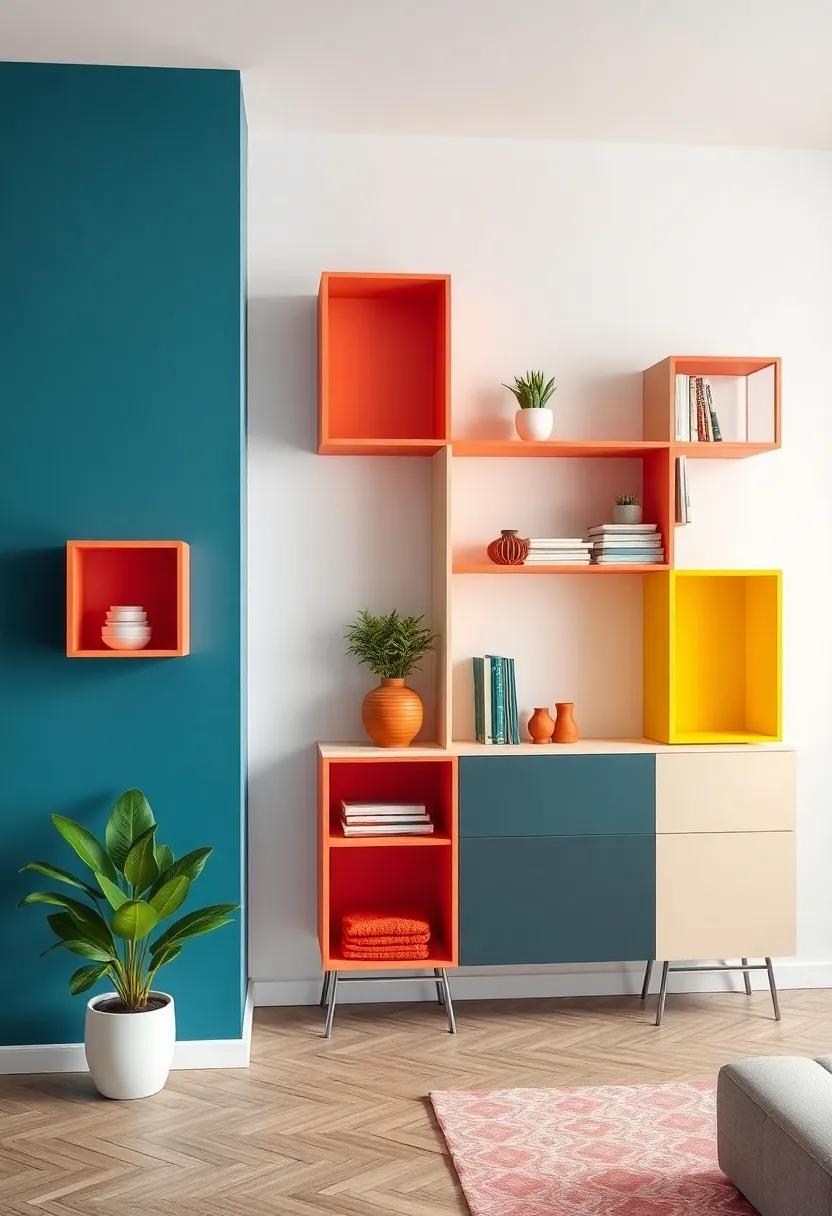 Colorful shelving Ideas ⁢to⁤ Brighten Up dull ‍spaces