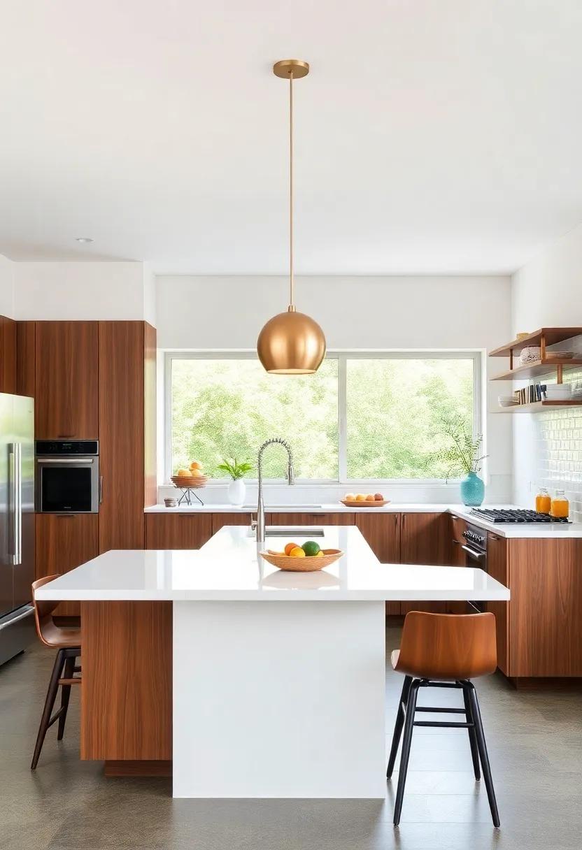 Functional Islands: Design ⁢a kitchen island that ⁢serves⁣ multiple purposes ‌– cooking, eating, and socializing – becoming the heart of⁤ the mid-century modern kitchen