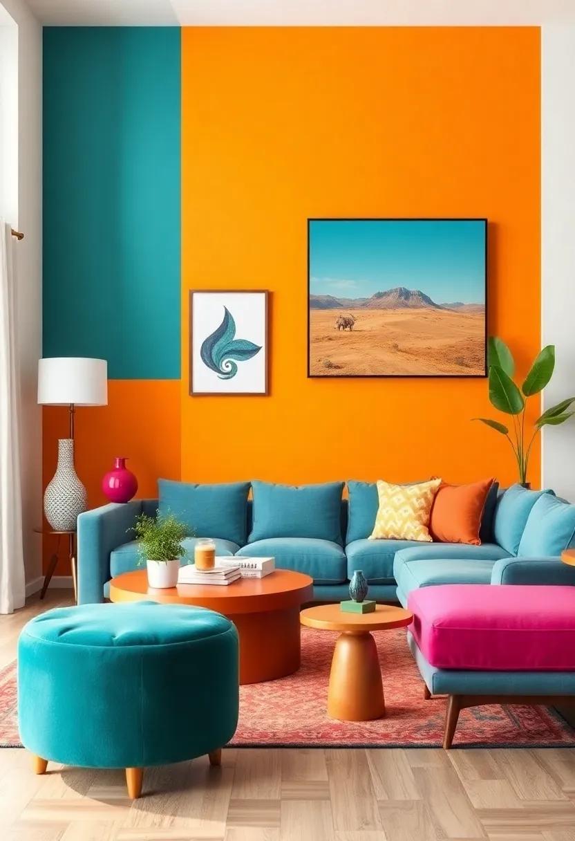 Embracing Bold Palettes with Accent Colors for a Vibrant​ Mid-Century Modern Touch