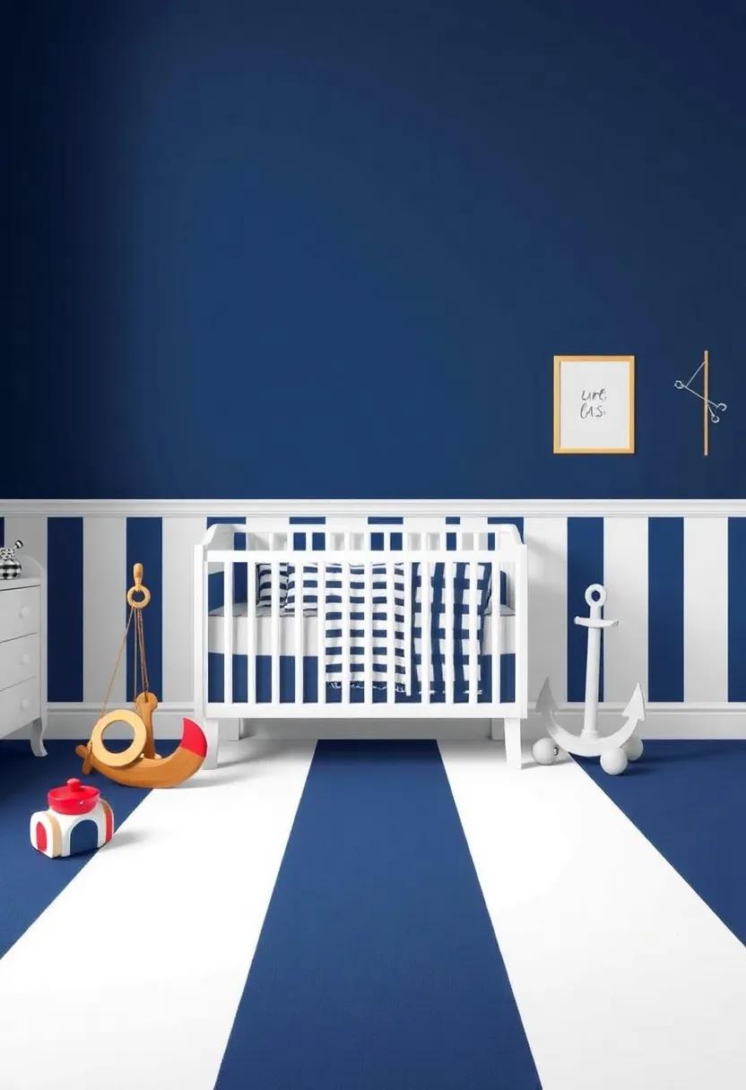 Creating a Playful Area with Striped rugs and Nautical toys