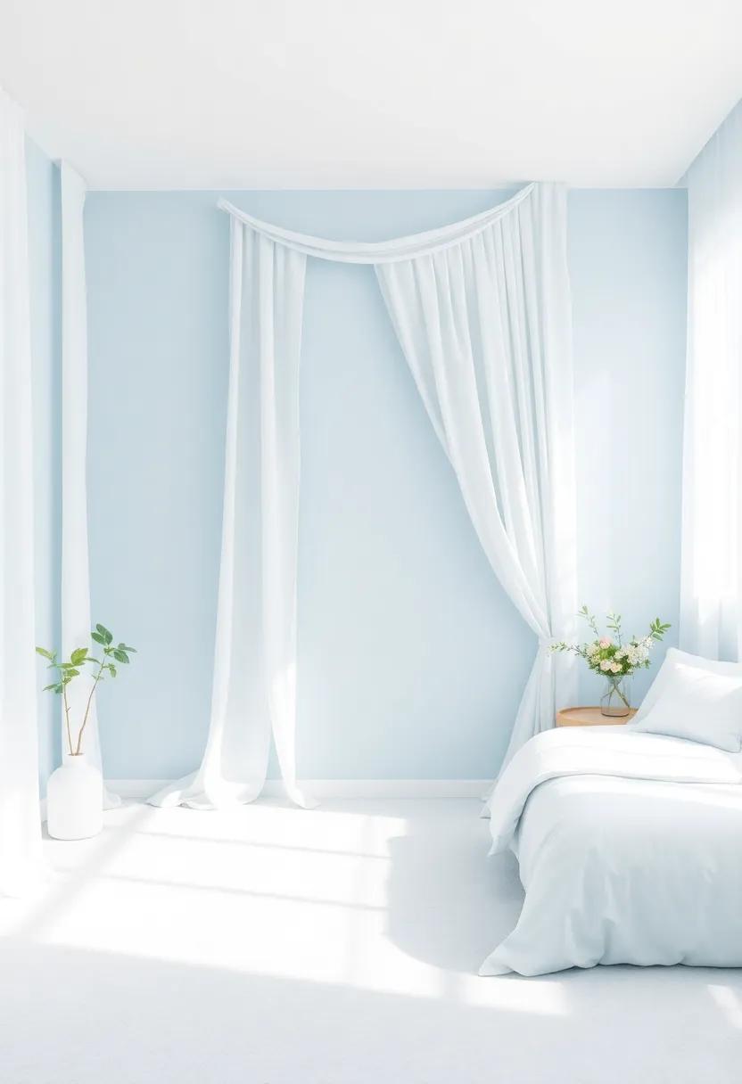 Draping Serenity: The Soothing Power of Pale Blue Walls in Girls' Rooms