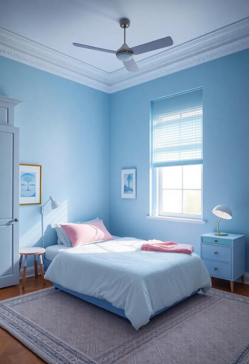 Daring Contrasts: Balancing Pale Blue with Bold Color Combinations