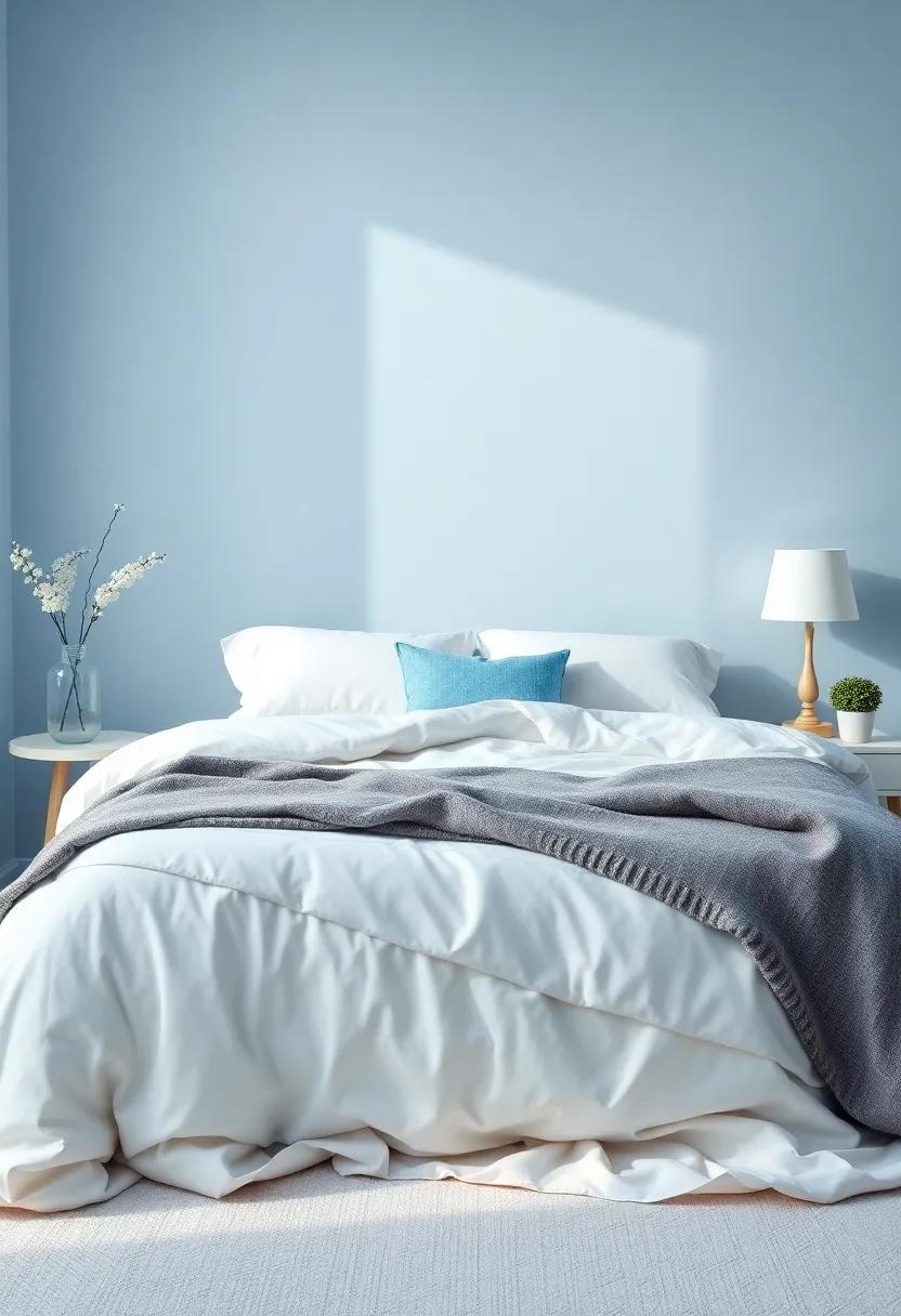 Bedding Bliss: Selecting Luxurious Textiles ⁤in Soft Blue Hues