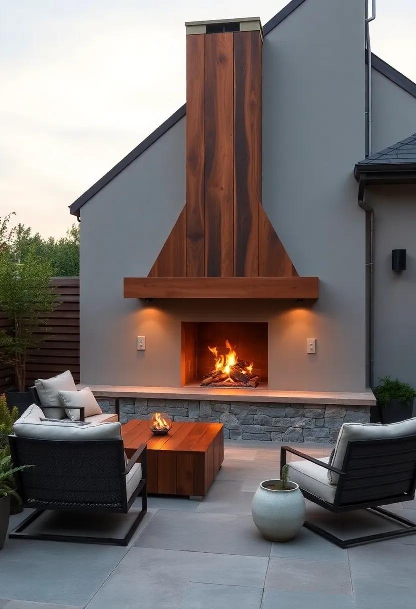 Rustic ⁣Yet Modern ⁣Outdoor Fireplaces for Year-Round Enjoyment