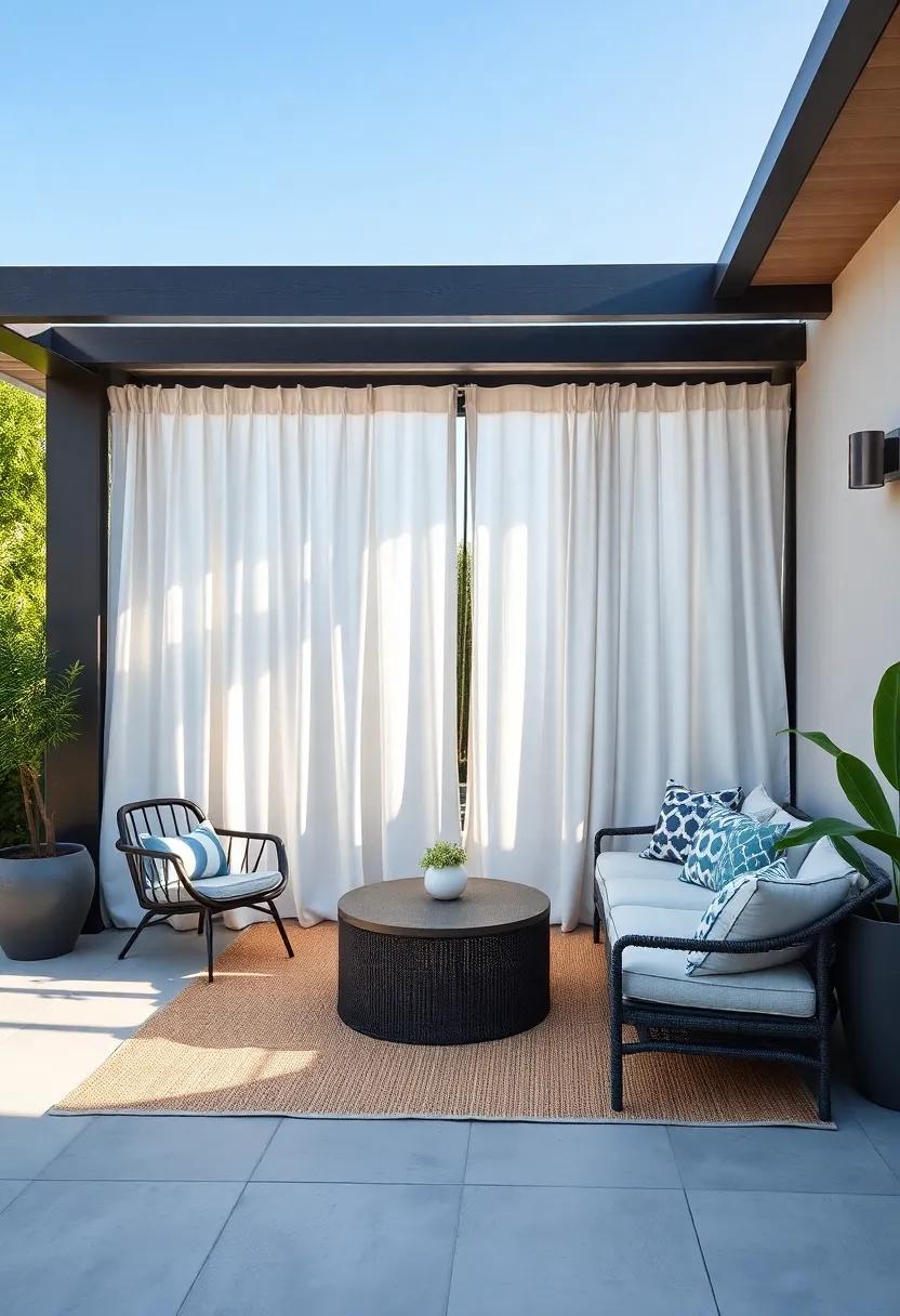 designing a Chic Outdoor Living Room⁤ with Curtain ⁤Dividers