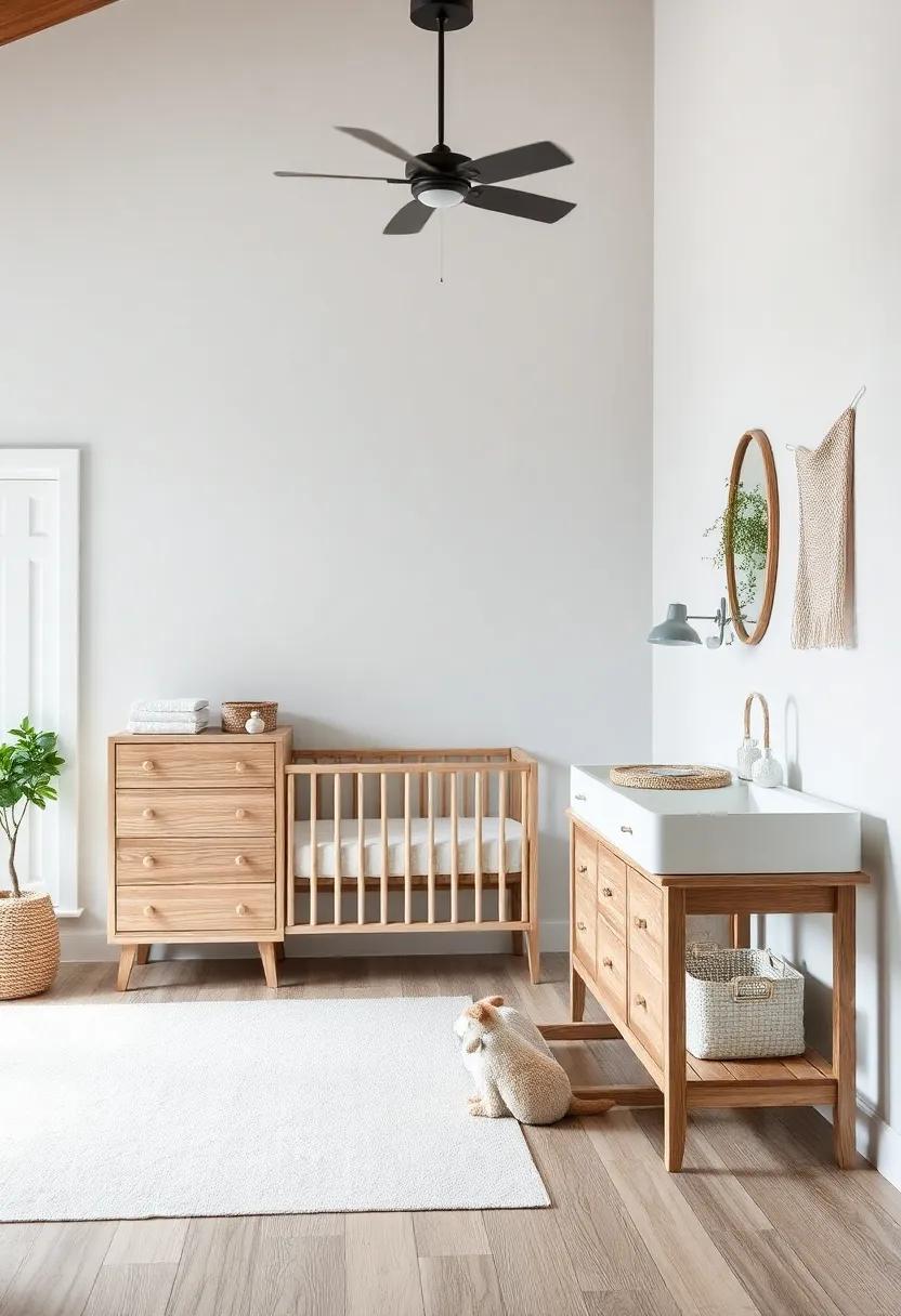 Furnishing the Space with ‍Rustic Cribs and ⁢Changing Tables