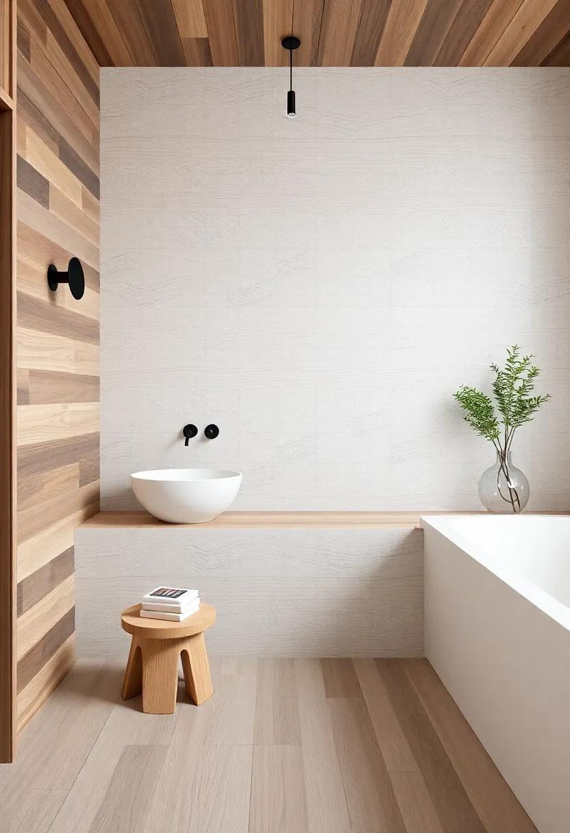 Natural Textures in Nordic Bathrooms: Incorporating Wood and Stone Elements