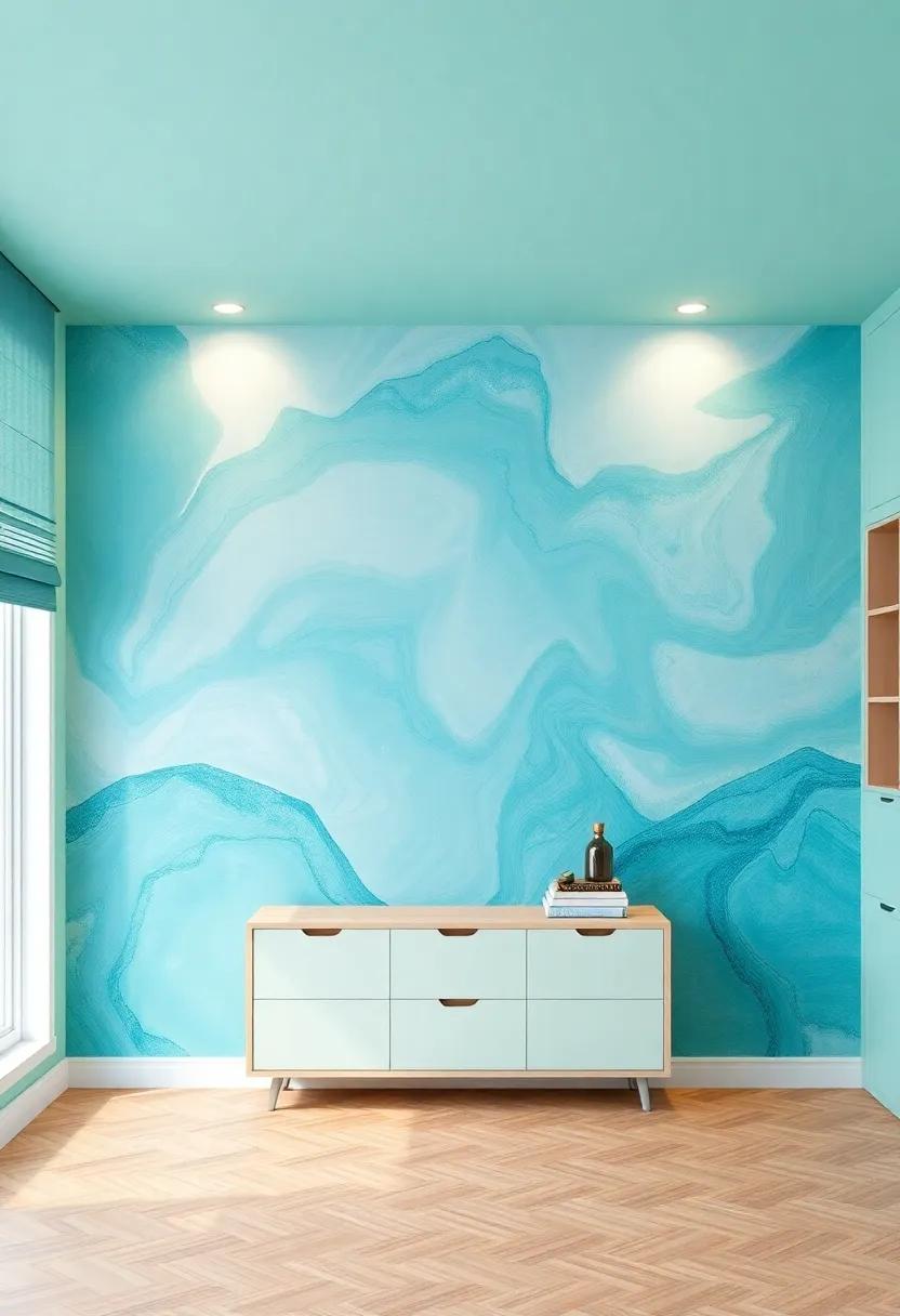 Wall Art Wonders: Turquoise Murals⁣ That Spark Inspiration