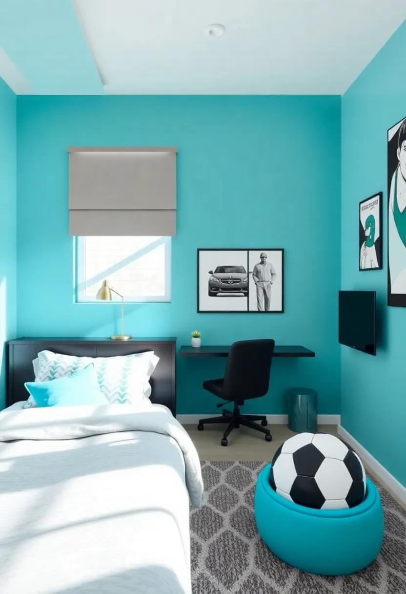 Sporty Inspirations:‌ Turquoise accents In‍ Athletic Decor