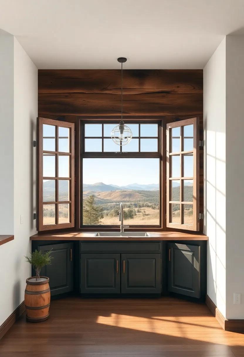 Inviting Views: Kitchen Windows Framing Rustic Landscapes