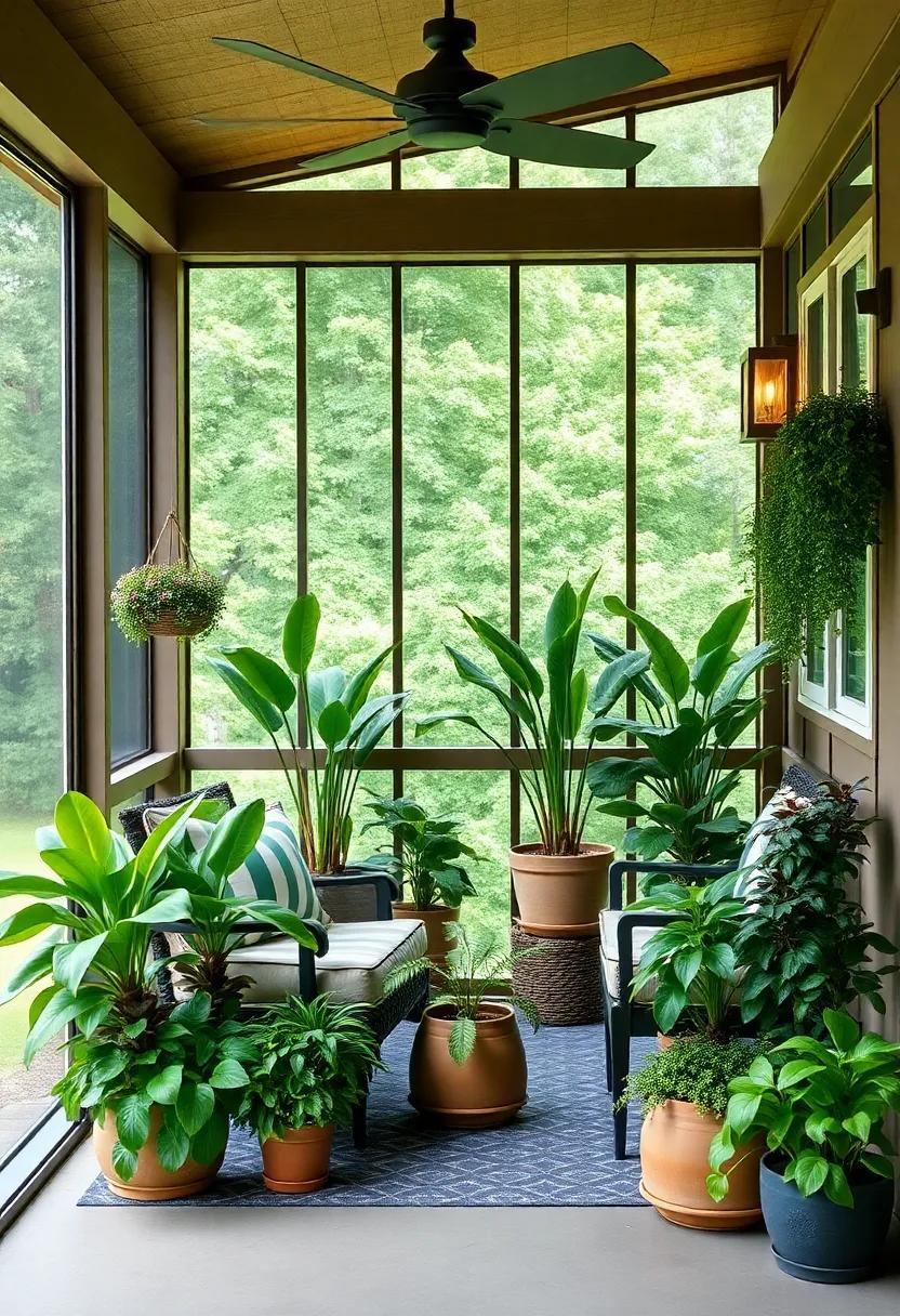 25 Lush Ideas for Screened Porch Decor Featuring Beautiful Potted Plants