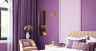 Enchanting Elegance: Stunning Bedroom Color Combinations Featuring Purple and Gold
