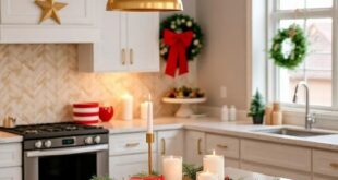 25 Festive Kitchen Island Christmas Decor Ideas to Spark Holiday Cheer