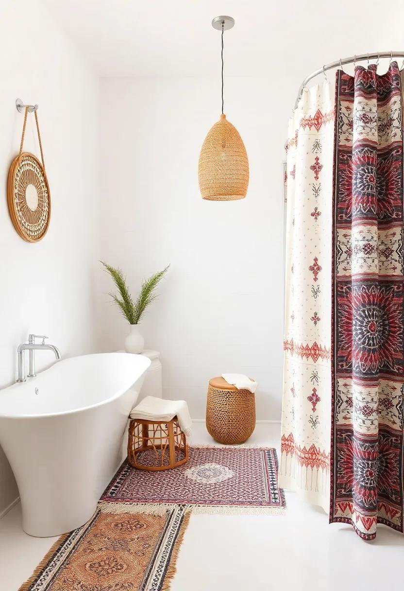 Bohemian ⁤Paradise: ‌Layer patterned textiles​ like rugs and shower curtains to⁢ create⁤ a​ warm, eclectic​ retreat