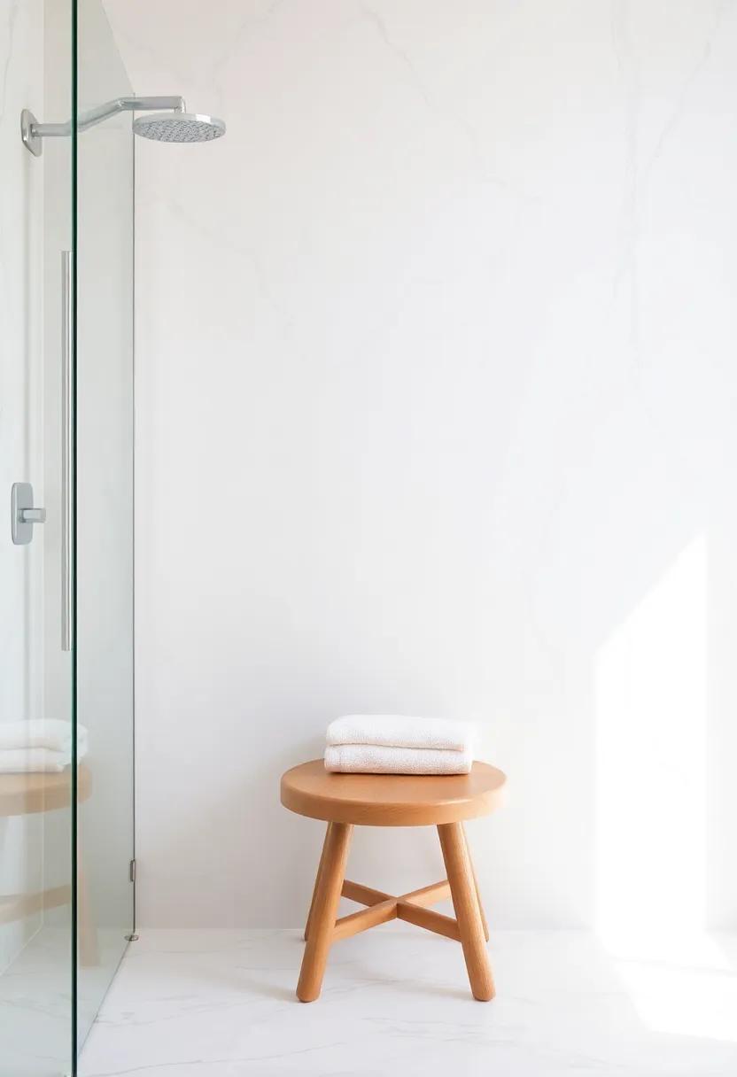 Cozy Seating:⁣ Add ⁣a ‍small stool or bench to your ​shower for practicality⁤ and a ⁤touch of elegance