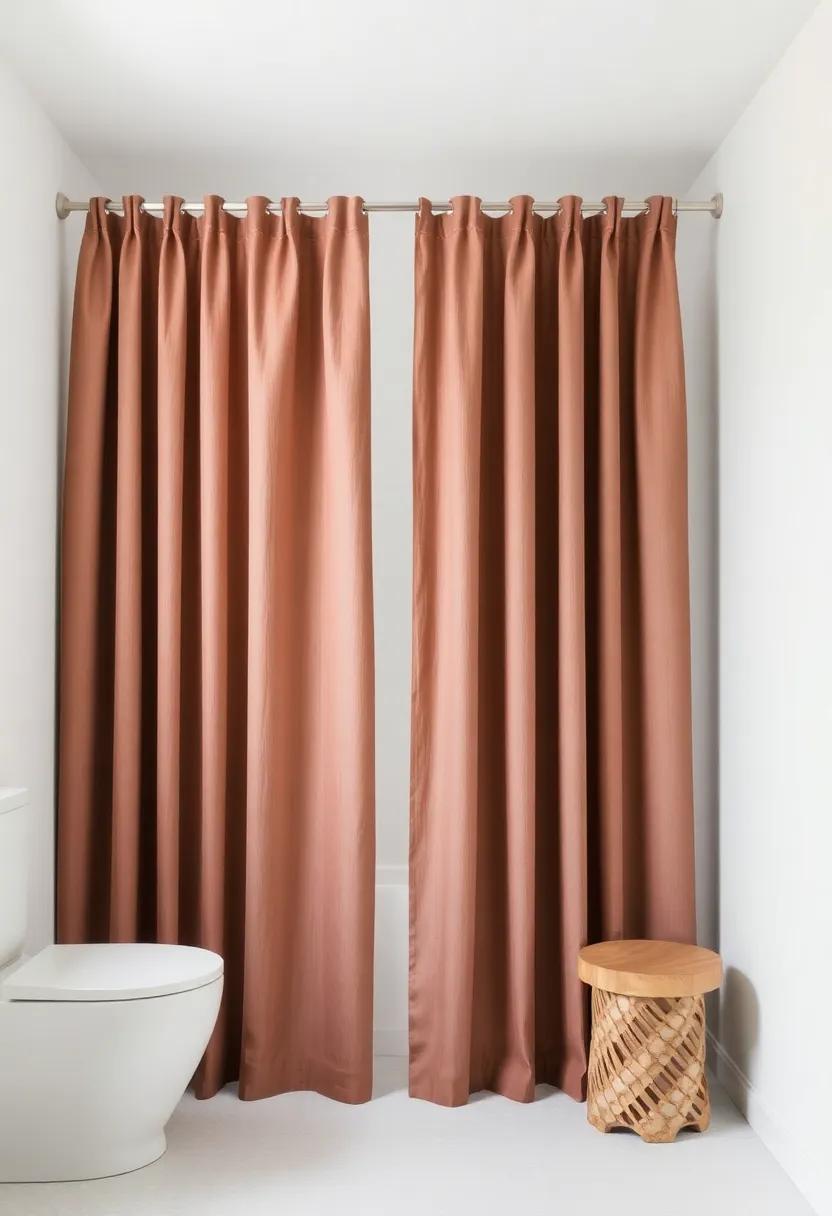 Flowing Curtains: Use a ​beautiful⁣ fabric shower ⁢curtain instead of a door for softness and added ⁣design ‌interest