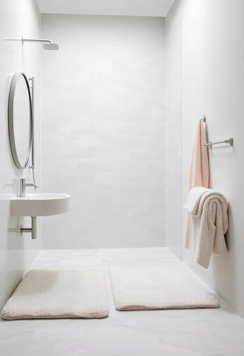 Soft textiles:‍ Use plush bath mats and towels with coordinated colors for a cohesive, inviting look