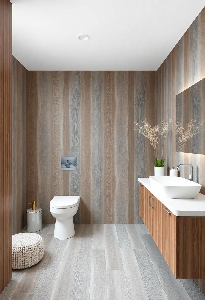 Warmth ⁣of wood: Explore⁤ wood-look tiles in grey hues combined with white for a warm, inviting bathroom that feels cozy and elegant