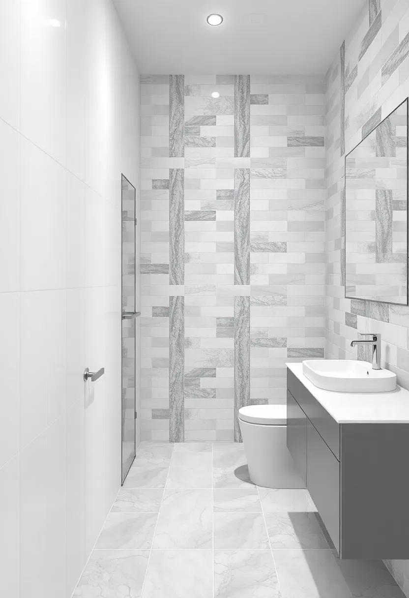 Artistic Arrangement: Think ‍outside the box with an artistic arrangement of tiles, creating a unique tapestry​ of grey‌ and white that captivates
