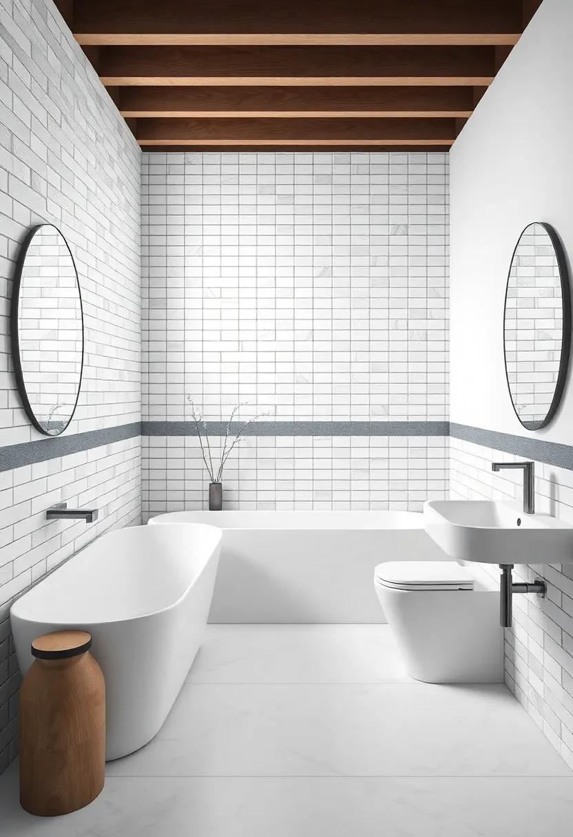 Bold Borders: Use grey tiles as a border against pristine white​ walls or floors to define ⁤spaces while adding a chic touch