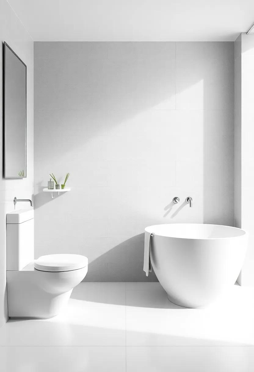 Contrast and Compliment: ⁣discover ⁢how mixing matte grey wall tiles with glossy⁢ white flooring provides ⁢a balanced contrast that enhances your space