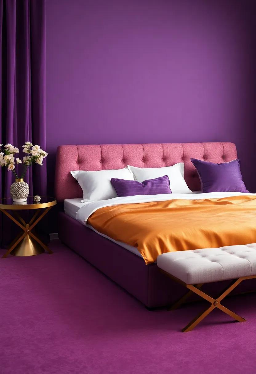 Opulent Fabrics: Textures ⁣That Elevate Purple‍ and ⁤Gold Color Schemes