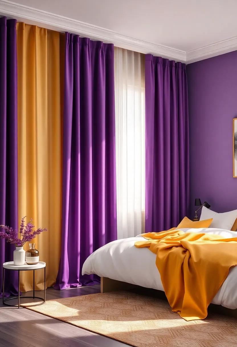 Curtain Coordination: Drapes that Enhance the Purple and Gold‍ Aesthetic