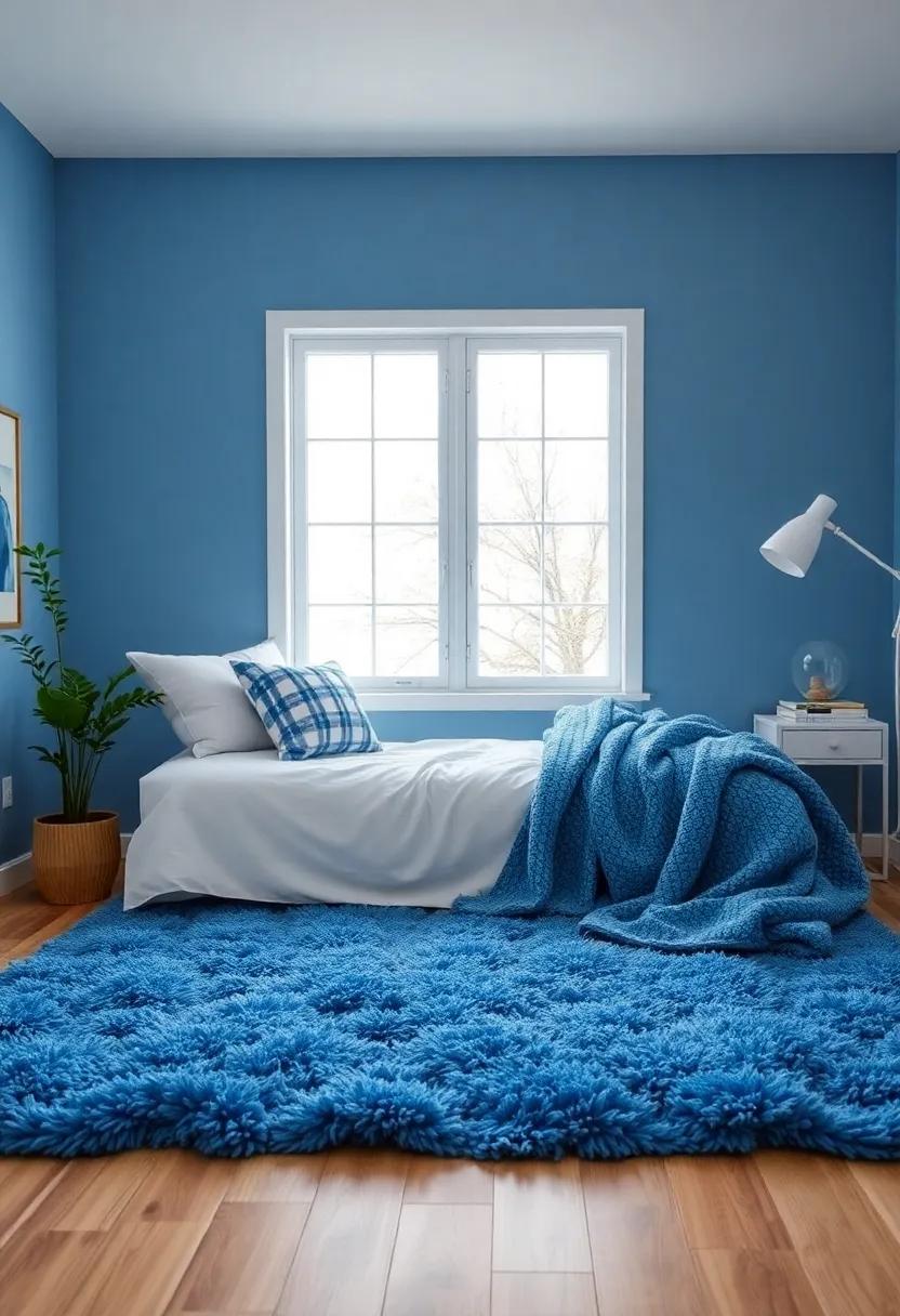 Fun with Textures: Mix and match various ⁢textures like soft pillows, fuzzy rugs, and cotton blankets in ⁣blue and white to add⁣ depth and comfort to the​ room