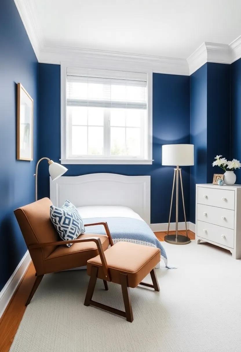 Elegant ⁣Boyhood: Create a sophisticated room ⁢with⁤ a navy backdrop ‍and ⁣white furnishings,offering a stylish space that ⁣grows⁣ with your child