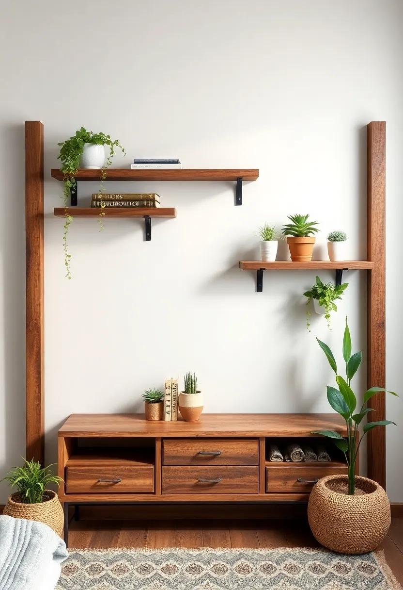 Reclaimed ‍Wood Shelves: ‍Install ⁢rustic ‌wooden shelves to display books, ​plants, and⁤ cherished memories while adding character to​ your⁣ walls